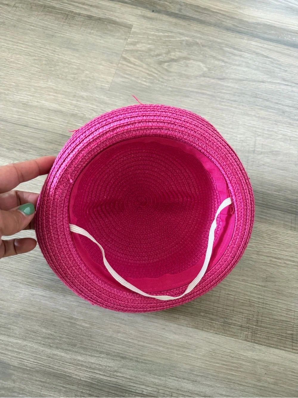 Kids Pink Straw Sun Hat - Lightweight Summer Hat